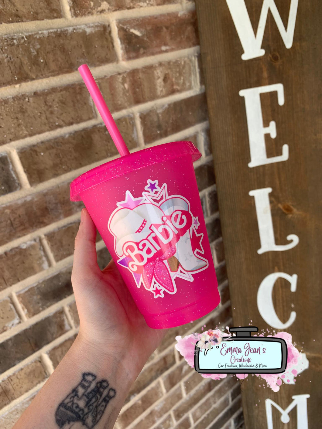 Barbie Pink Gitter Cup