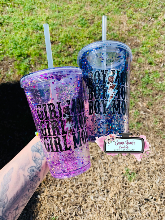 Boy/Girl Mom Themed Snow Globe Cup