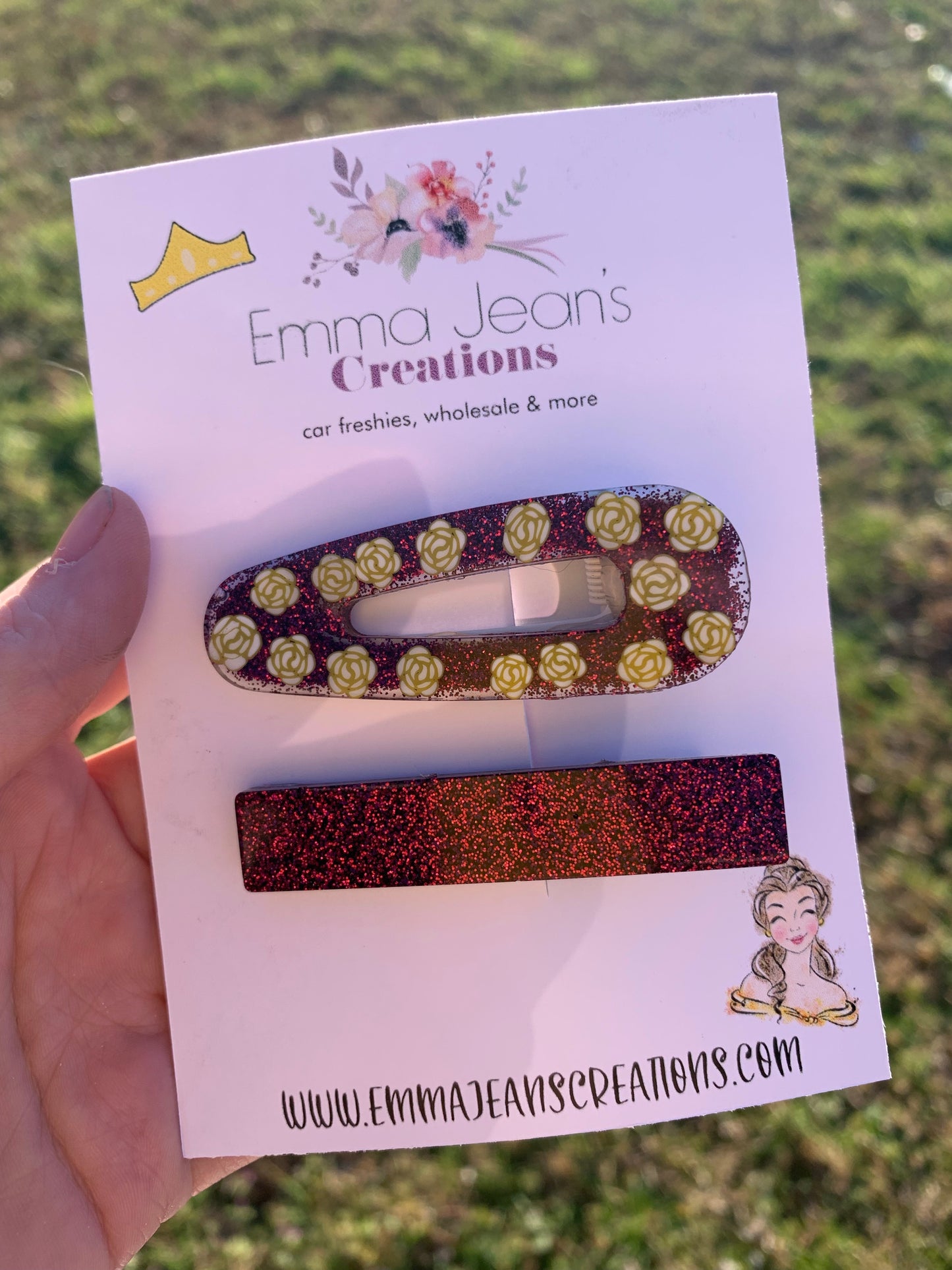 Epoxy Hair Clips- Princess